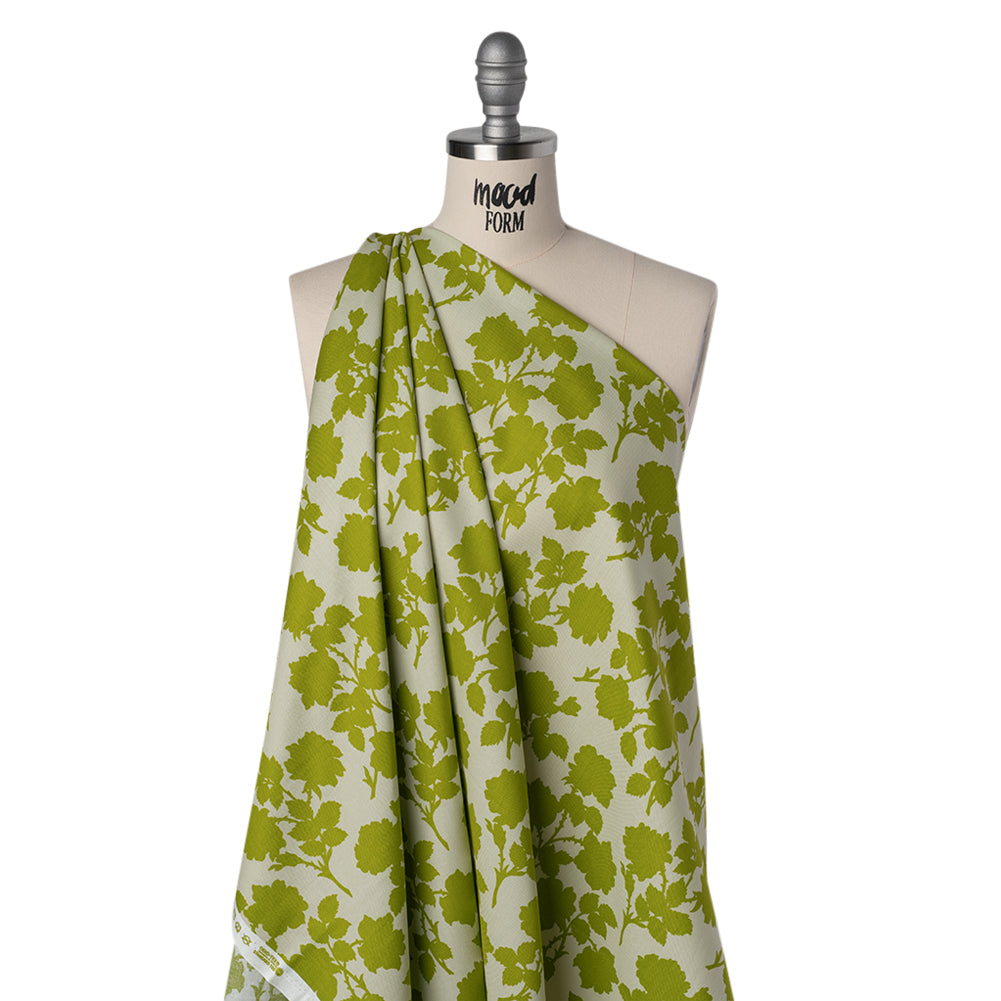 Printed Quilting Cotton by Heather Bailey for FIGO Studio - Olive Bramble Floral Silhouettes - Pop Sugar Collection - Folded