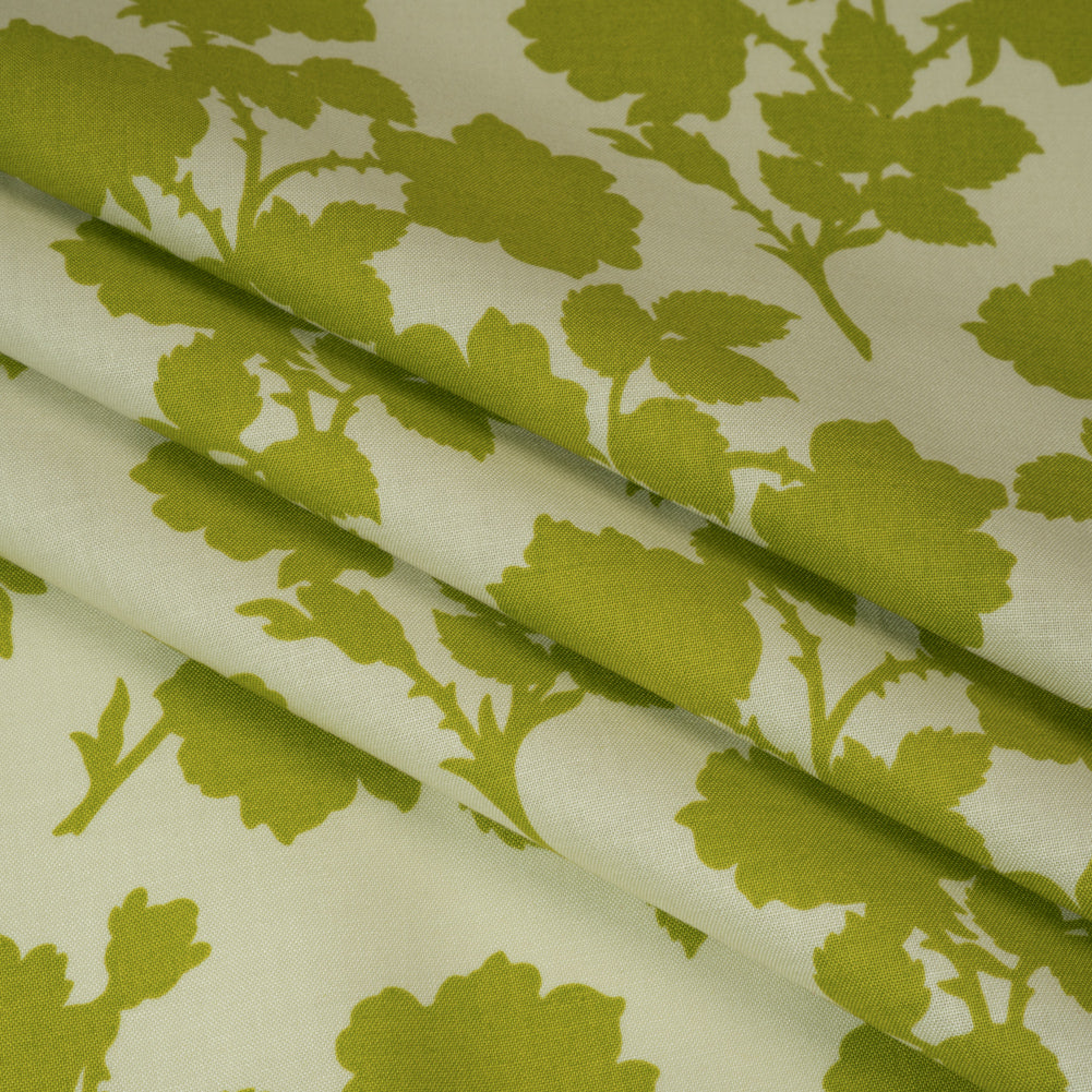 Printed Quilting Cotton by Heather Bailey for FIGO Studio - Olive Bramble Floral Silhouettes - Pop Sugar Collection - Detail