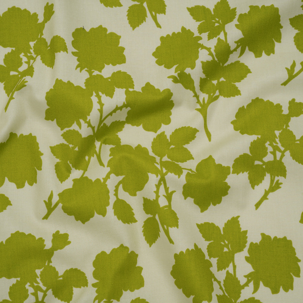Printed Quilting Cotton by Heather Bailey for FIGO Studio - Olive Bramble Floral Silhouettes - Pop Sugar Collection - Drape