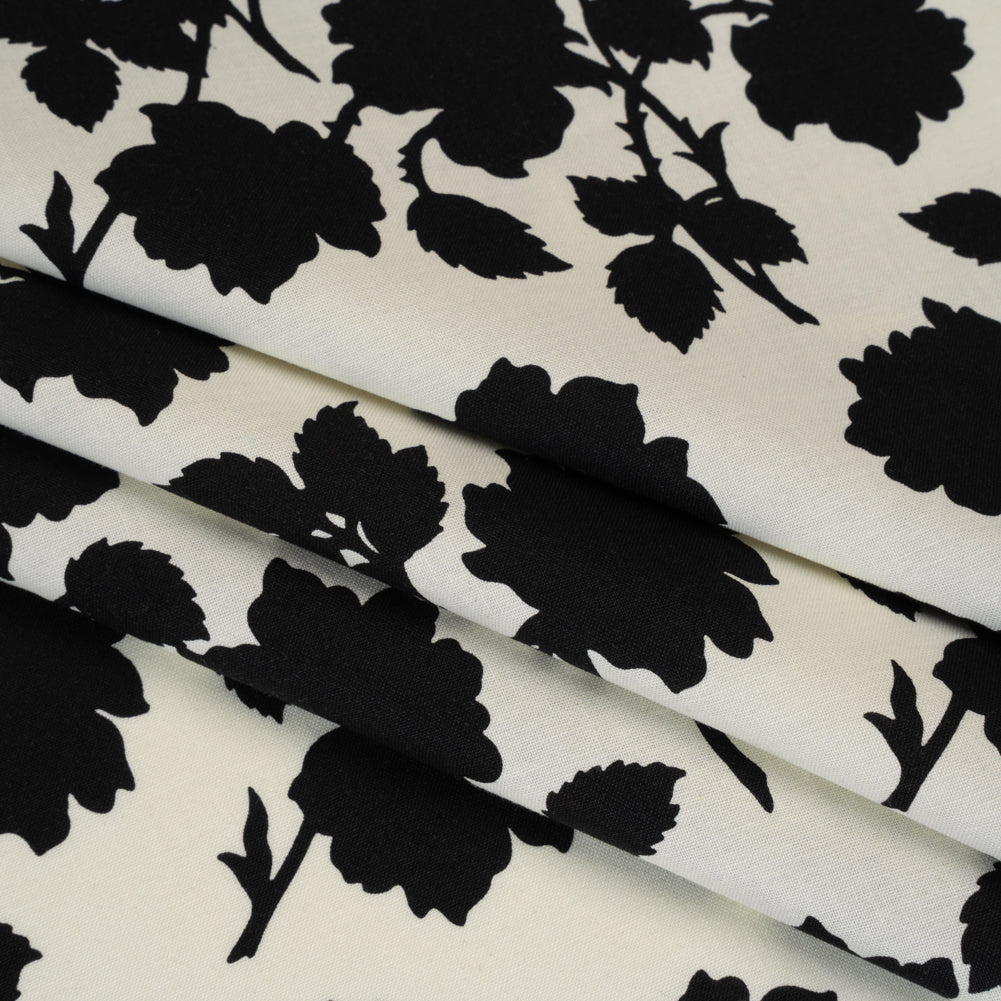 Printed Quilting Cotton by Heather Bailey for FIGO Studio - Midnight Bramble Floral Silhouettes - Pop Sugar Collection Detail