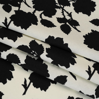 Printed Quilting Cotton by Heather Bailey for FIGO Studio - Midnight Bramble Floral Silhouettes - Pop Sugar Collection Detail