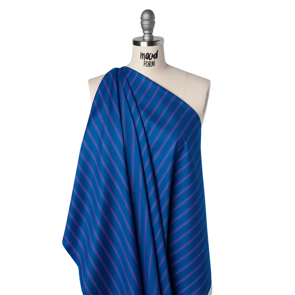 Printed Quilting Cotton by Heather Bailey for FIGO Studio - Navy Dot Stripe - Pop Sugar Collection - Folded