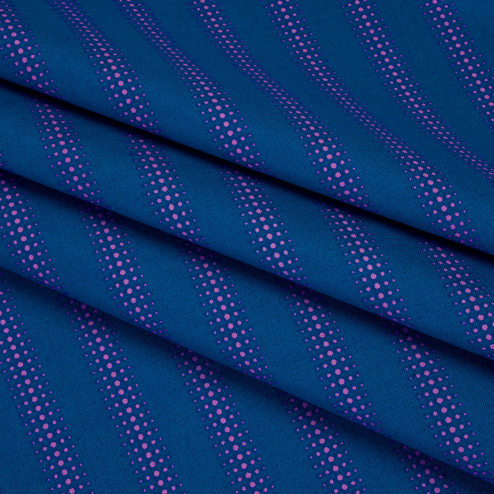 Printed Quilting Cotton by Heather Bailey for FIGO Studio - Navy Dot Stripe - Pop Sugar Collection - Detail