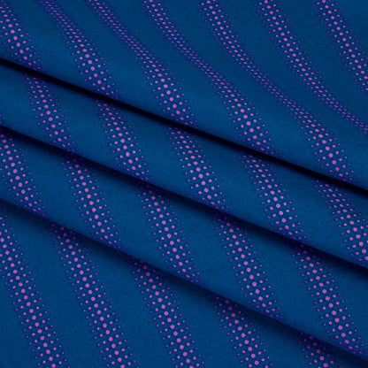 Printed Quilting Cotton by Heather Bailey for FIGO Studio - Navy Dot Stripe - Pop Sugar Collection