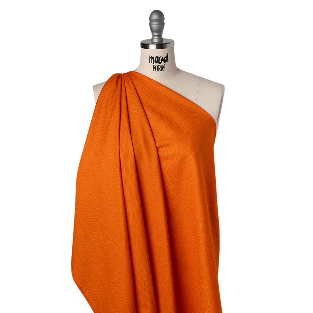 Printed Quilting Cotton by Heather Bailey for FIGO Studio - Tangerine Fine Line Striations - Pop Sugar Collection - Folded
