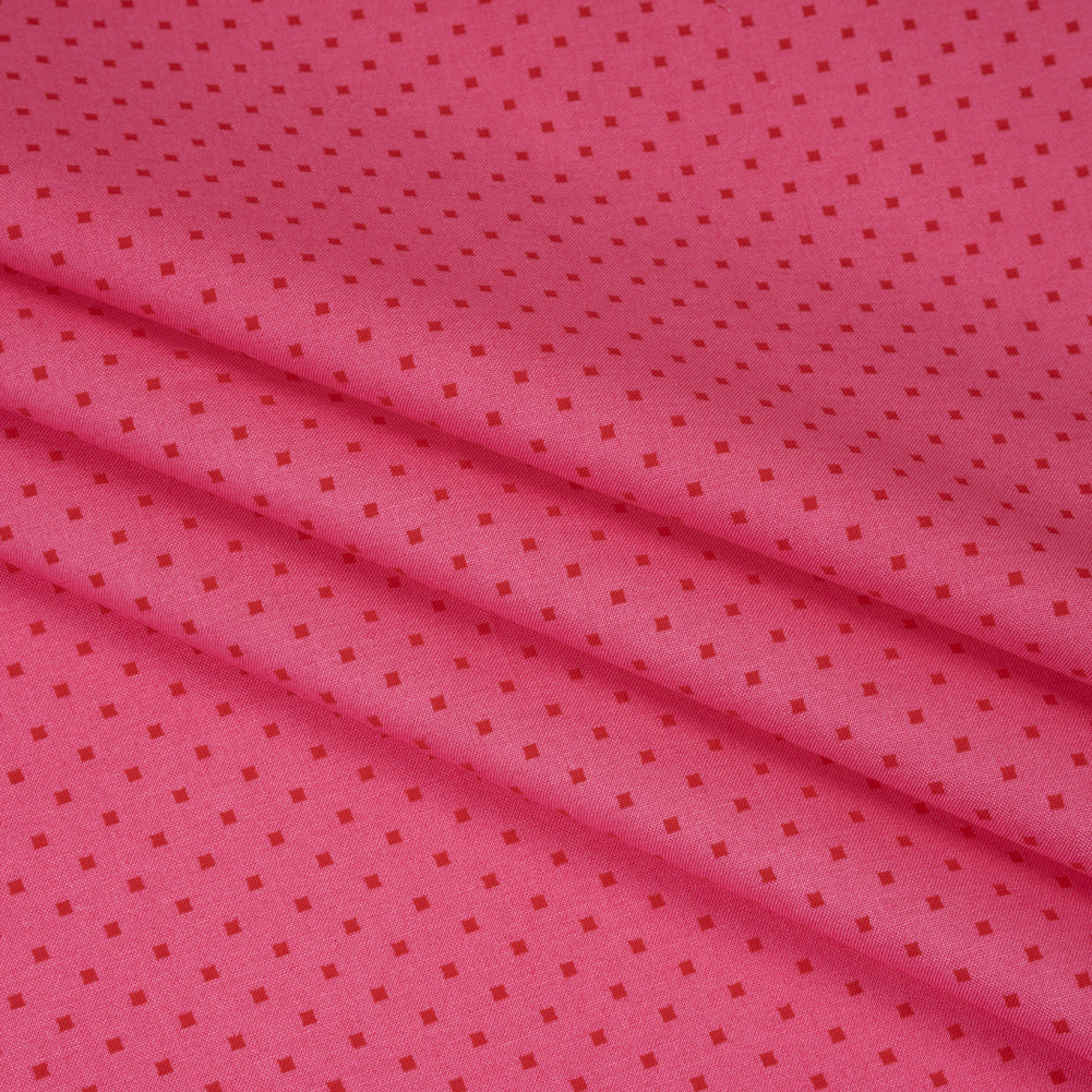 Printed Quilting Cotton by Heather Bailey for FIGO Studio - Raspberry Lottie Dot Square Polka Dots - Pop Sugar Collection Detail