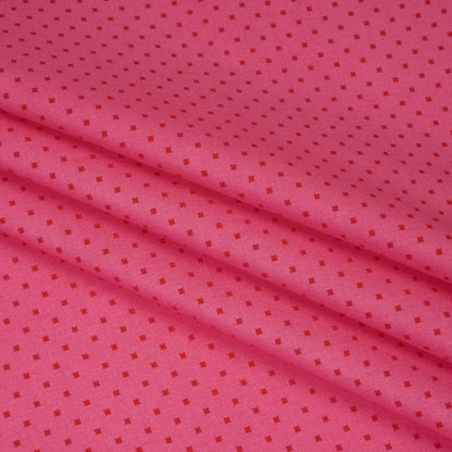 Printed Quilting Cotton by Heather Bailey for FIGO Studio - Raspberry Lottie Dot Square Polka Dots - Pop Sugar Collection Detail