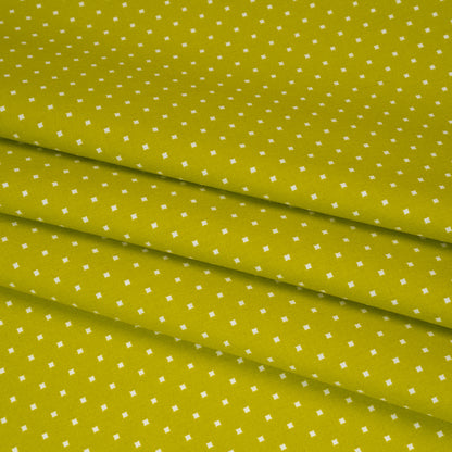 Printed Quilting Cotton by Heather Bailey for FIGO Studio - Chartreuse Lottie Dot Square Polka Dots - Pop Sugar Collection