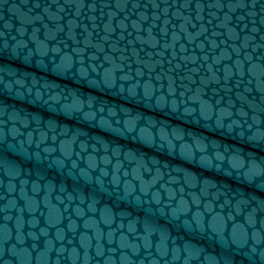 Printed Quilting Cotton by Heather Bailey for FIGO Studio - Slate Skipping Stones Abstract Circles - Pop Sugar Collection - Detail