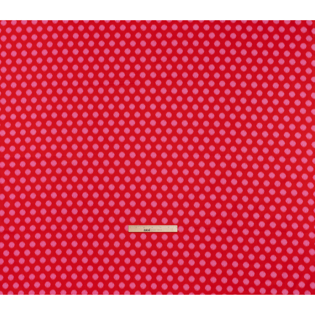 Printed Quilting Cotton by Heather Bailey for FIGO Studio - Cherry Top Dot Ikat Polka Dots - Pop Sugar Collection - Full - Image 5 of 6
