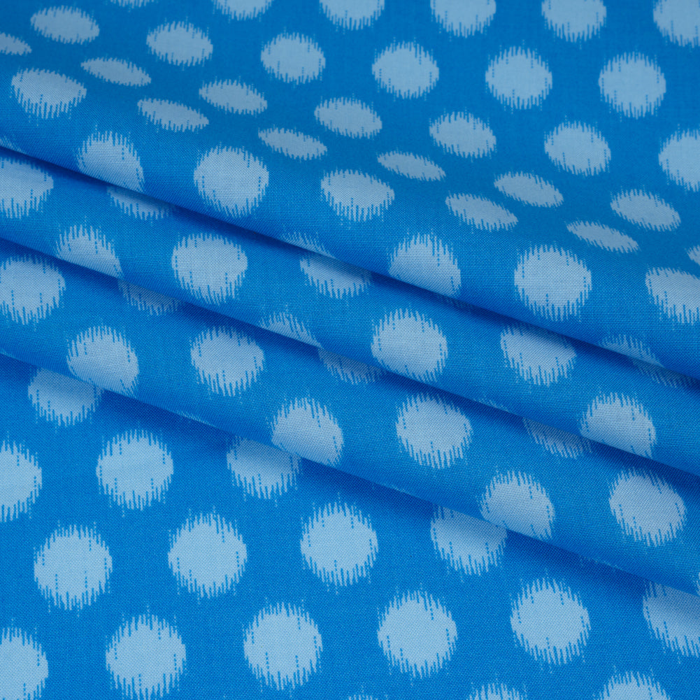 Printed Quilting Cotton by Heather Bailey for FIGO Studio - Blue Top Dot Ikat Polka Dots - Pop Sugar Collection Detail