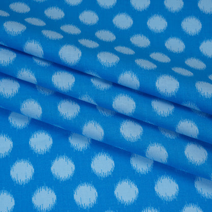 Printed Quilting Cotton by Heather Bailey for FIGO Studio - Blue Top Dot Ikat Polka Dots - Pop Sugar Collection Detail