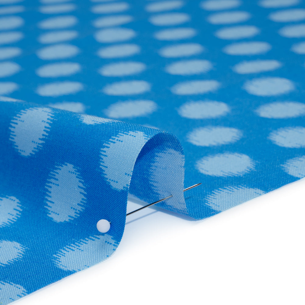 Printed Quilting Cotton by Heather Bailey for FIGO Studio - Blue Top Dot Ikat Polka Dots - Pop Sugar Collection Full