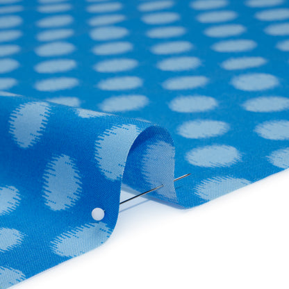 Printed Quilting Cotton by Heather Bailey for FIGO Studio - Blue Top Dot Ikat Polka Dots - Pop Sugar Collection Full