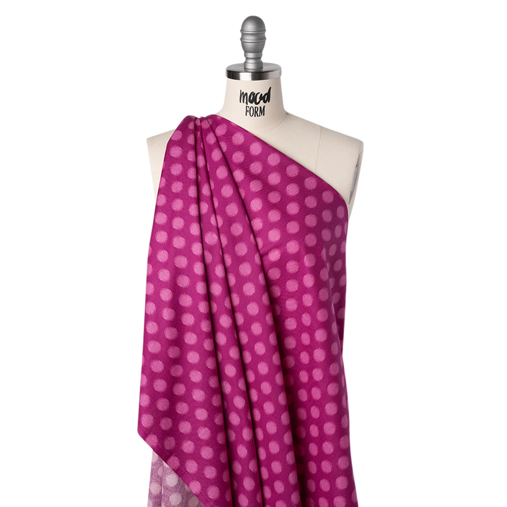 Printed Quilting Cotton by Heather Bailey for FIGO Studio - Violet Top Dot Ikat Polka Dots - Pop Sugar Collection - Folded
