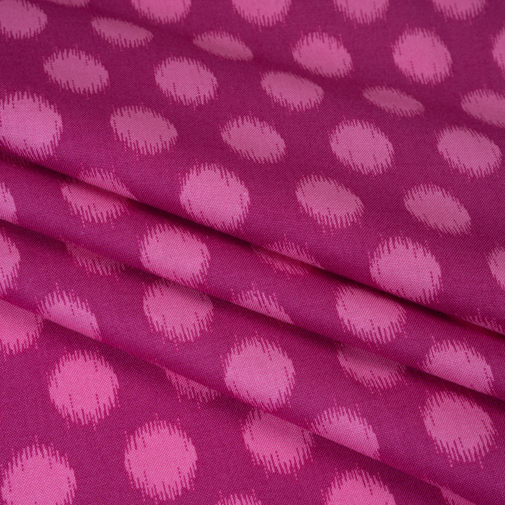Printed Quilting Cotton by Heather Bailey for FIGO Studio - Violet Top Dot Ikat Polka Dots - Pop Sugar Collection - Detail