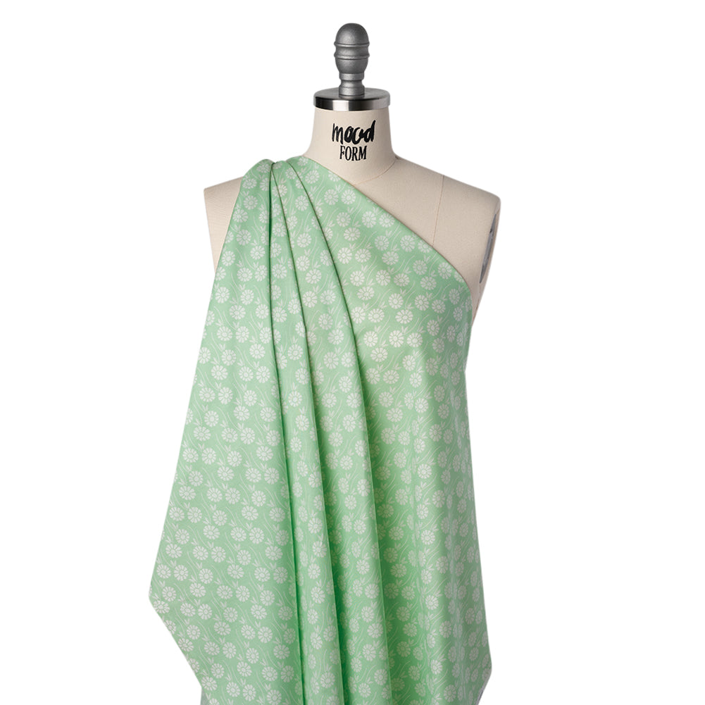 Printed Quilting Cotton by Heather Bailey for FIGO Studio - Aqua Upsy Daisy Floral - Pop Sugar Collection - Folded