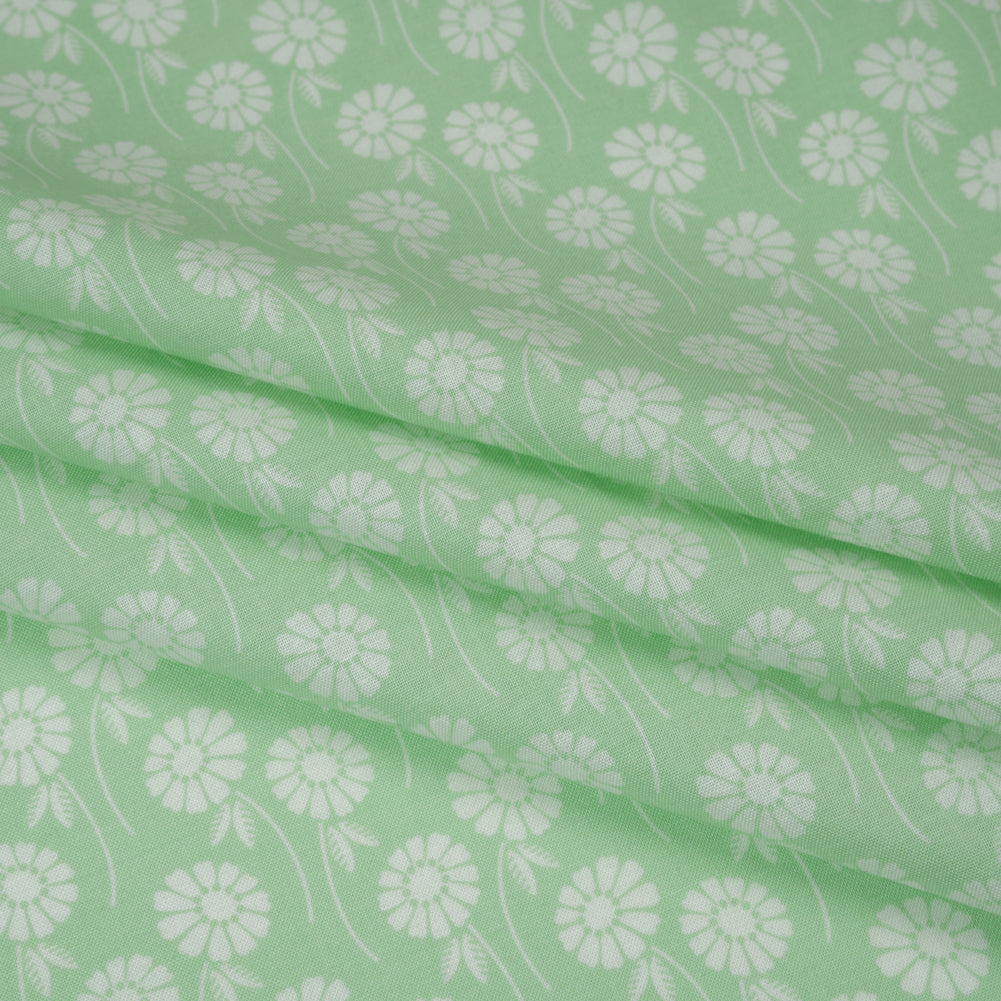Printed Quilting Cotton by Heather Bailey for FIGO Studio - Aqua Upsy Daisy Floral - Pop Sugar Collection - Detail