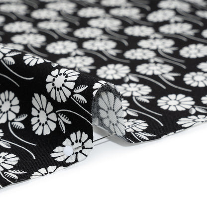 Printed Quilting Cotton by Heather Bailey for FIGO Studio - Licorice Upsy Daisy Floral - Pop Sugar Collection