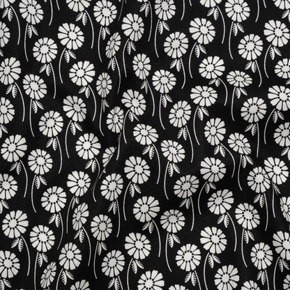 Printed Quilting Cotton by Heather Bailey for FIGO Studio - Licorice Upsy Daisy Floral - Pop Sugar Collection