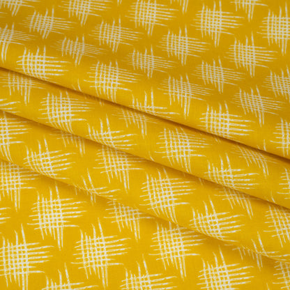 Printed Quilting Cotton by Heather Bailey for FIGO Studio - Lemon Woven Grid Lines- Pop Sugar Collection Detail