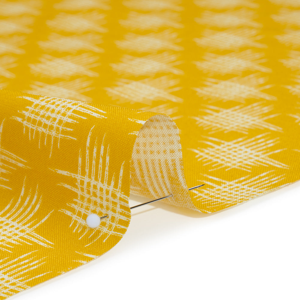 Printed Quilting Cotton by Heather Bailey for FIGO Studio - Lemon Woven Grid Lines- Pop Sugar Collection Full