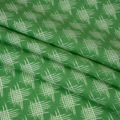 Printed Quilting Cotton by Heather Bailey for FIGO Studio - Jade Woven Grid Lines- Pop Sugar Collection