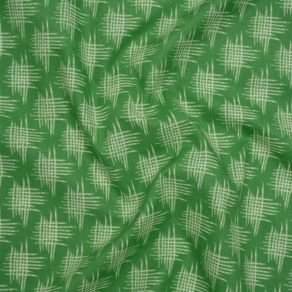 Printed Quilting Cotton by Heather Bailey for FIGO Studio - Jade Woven Grid Lines- Pop Sugar Collection - Drape