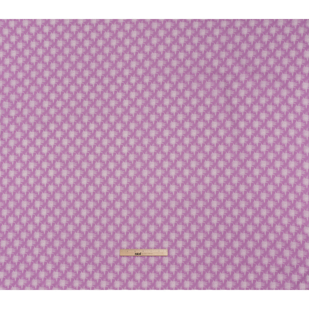 Printed Quilting Cotton by Heather Bailey for FIGO Studio - Lavender Woven Grid Lines- Pop Sugar Collection - Full - Image 5 of 6