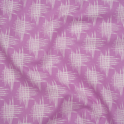 Printed Quilting Cotton by Heather Bailey for FIGO Studio - Lavender Woven Grid Lines- Pop Sugar Collection
