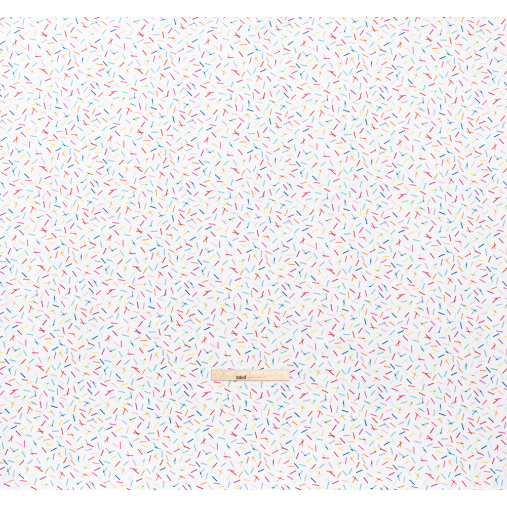 Printed Quilting Cotton by Ghazal Razavi for FIGO Studio - Rainbow and White Confetti - Dovetail Collection