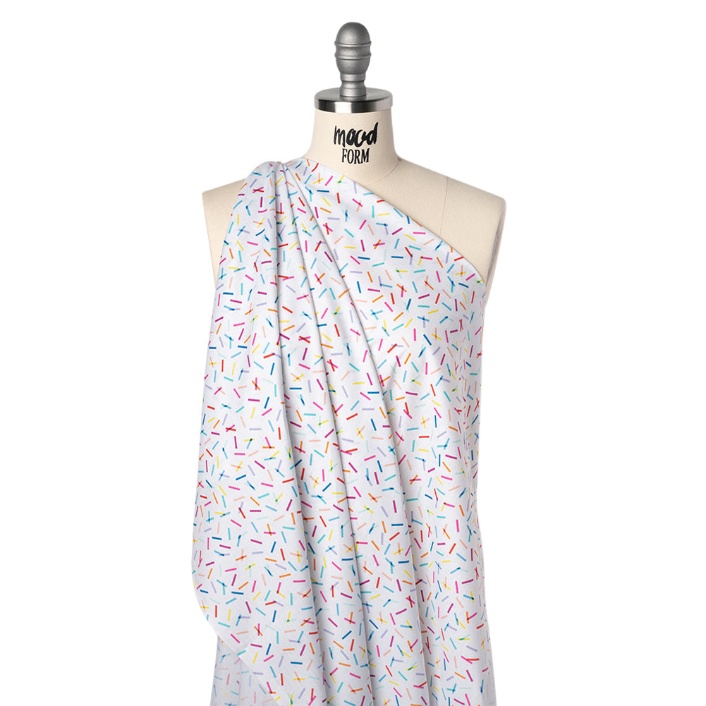 Printed Quilting Cotton by Ghazal Razavi for FIGO Studio - Rainbow and White Confetti - Dovetail Collection