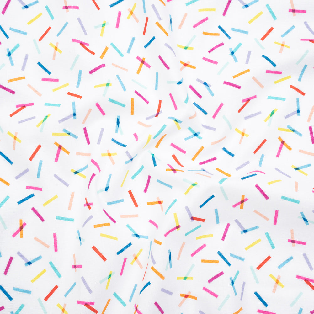Printed Quilting Cotton by Ghazal Razavi for FIGO Studio - Rainbow and White Confetti - Dovetail Collection