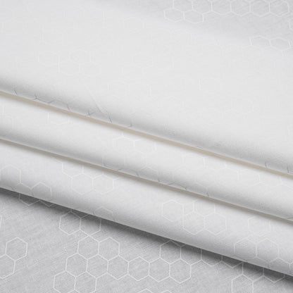 Printed Quilting Cotton by Ghazal Razavi for FIGO Studio - White on White Hexies - Dovetail Collection