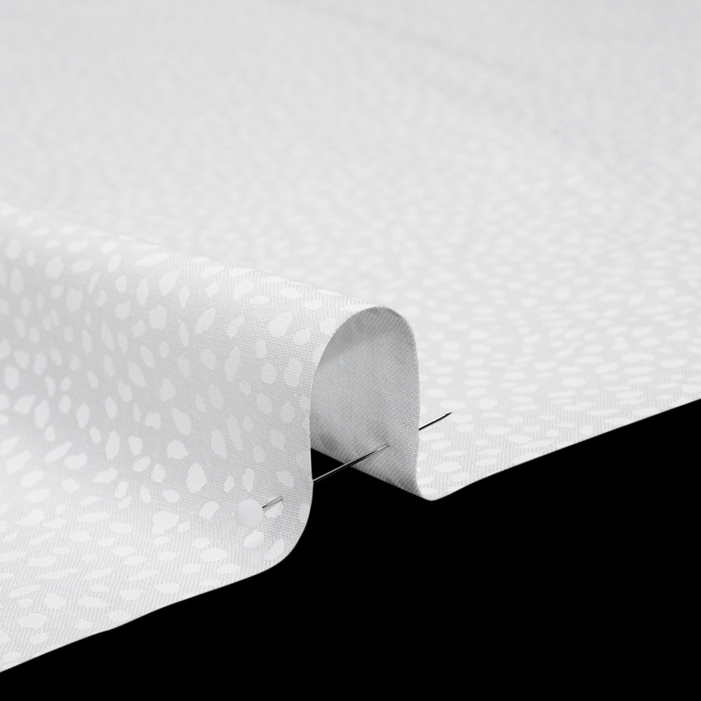 Printed Quilting Cotton by Ghazal Razavi for FIGO Studio - White on White Spotty - Dovetail Collection Detail