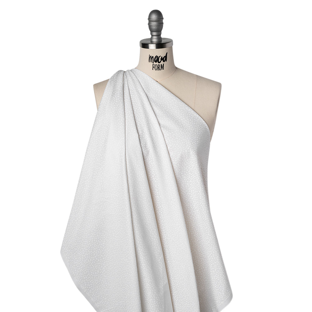 Printed Quilting Cotton by Ghazal Razavi for FIGO Studio - White on White Spotty - Dovetail Collection Drape