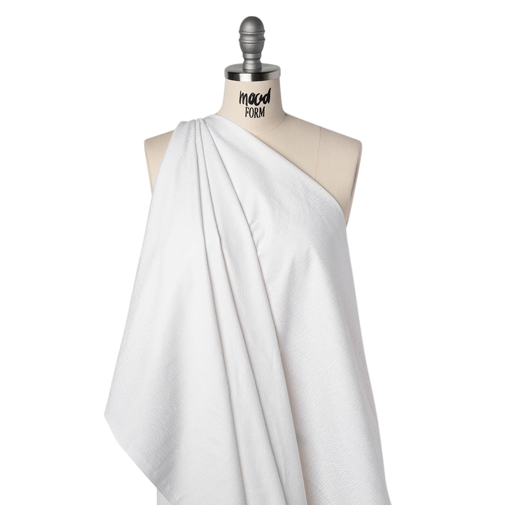 Printed Quilting Cotton by Ghazal Razavi for FIGO Studio - White on White Grass - Dovetail Collection Drape