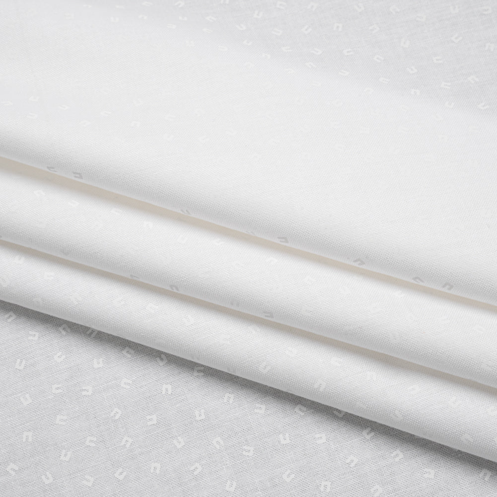 Printed Quilting Cotton by Ghazal Razavi for FIGO Studio - White on White Magnets - Dovetail Collection Folded