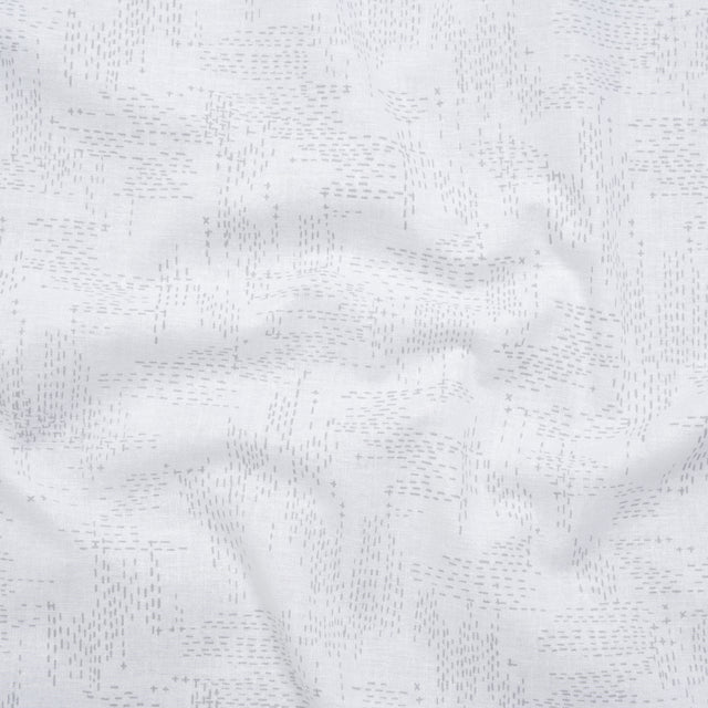 Printed Quilting Cotton by Ghazal Razavi for FIGO Studio - White and Gray Stitches - Dovetail Collection