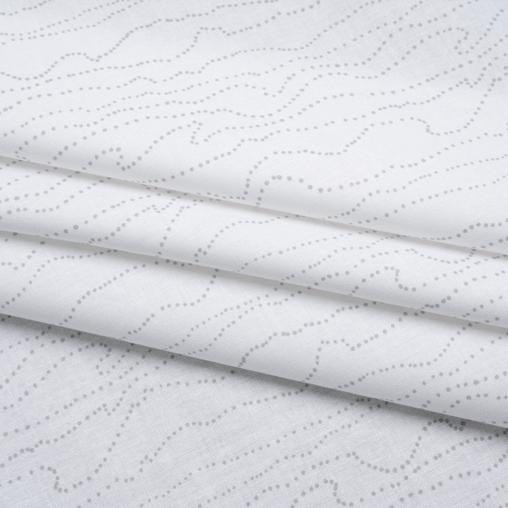 Printed Quilting Cotton by Ghazal Razavi for FIGO Studio - White and Gray Strings - Dovetail Collection