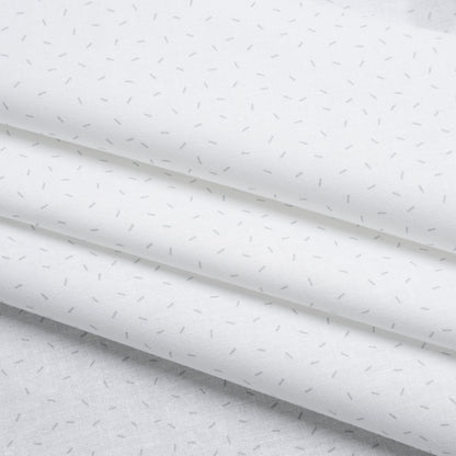 Printed Quilting Cotton by Ghazal Razavi for FIGO Studio - White and Gray Dashes- Dovetail Collection