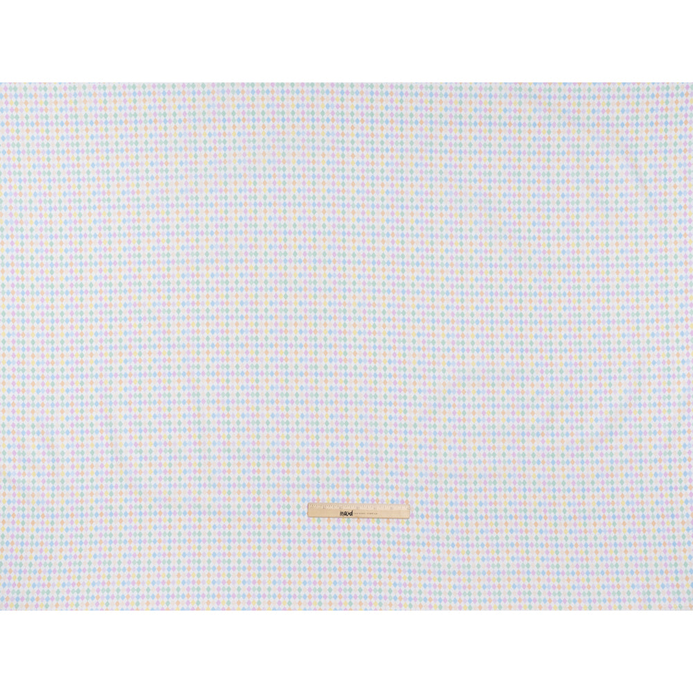 Printed Quilting Cotton by Ghazal Razavi for FIGO Studio - Pastel Rainbow and White Diamonds - Dovetail Collection Full