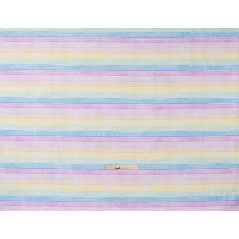 Printed Quilting Cotton by Ghazal Razavi for FIGO Studio - Pastel Rainbow and White Icing Stripes and Dots - Dovetail Collection Full