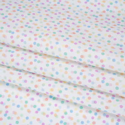 Printed Quilting Cotton by Ghazal Razavi for FIGO Studio - Pastel Rainbow and White Candy Dots - Dovetail Collection
