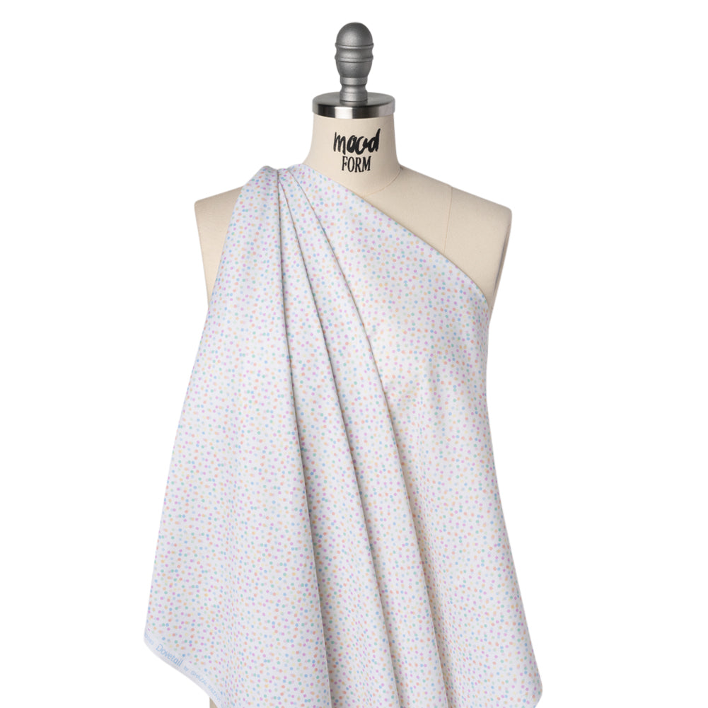 Printed Quilting Cotton by Ghazal Razavi for FIGO Studio - Pastel Rainbow and White Candy Dots - Dovetail Collection