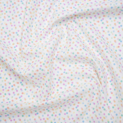 Printed Quilting Cotton by Ghazal Razavi for FIGO Studio - Pastel Rainbow and White Candy Dots - Dovetail Collection
