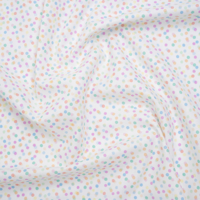 Printed Quilting Cotton by Ghazal Razavi for FIGO Studio - Pastel Rainbow and White Candy Dots - Dovetail Collection