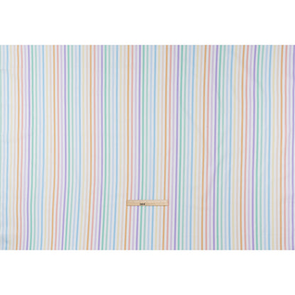 Printed Quilting Cotton by Ghazal Razavi for FIGO Studio - Pastel Rainbow and White Gummy Stripes - Dovetail Collection Full