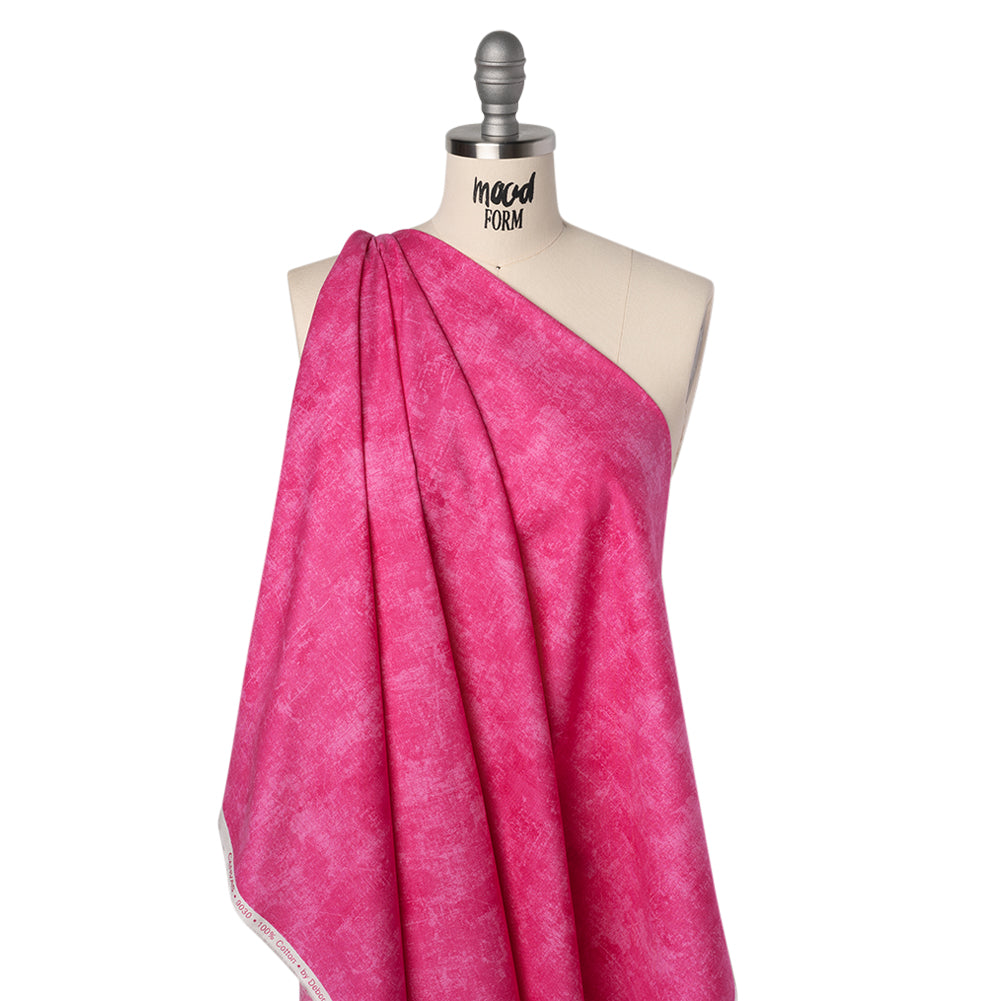 Printed Quilting Cotton by Northcott - Hot Pink Painterly Texture - Canvas Collection