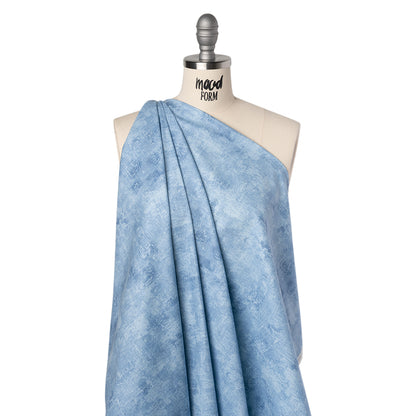 Printed Quilting Cotton by Northcott - Stonewash Denim Painterly Texture - Canvas Collection Folded